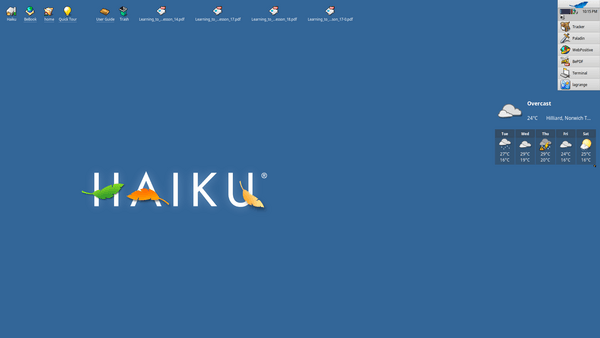 Screenshot of the Haiku desktop